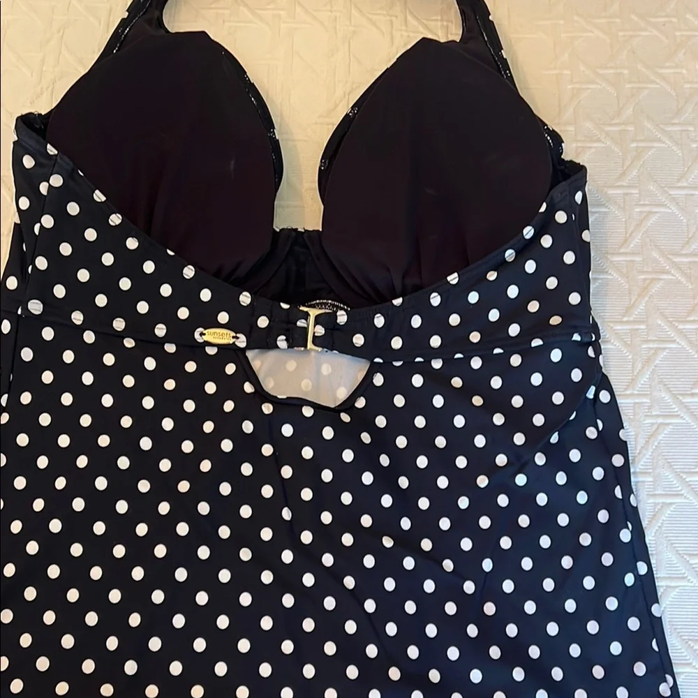 Stylish Black and White Polka Dot Swimsuit